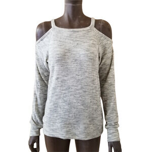 Go Couture Heather Gray Cold Shoulder Sweatshirt